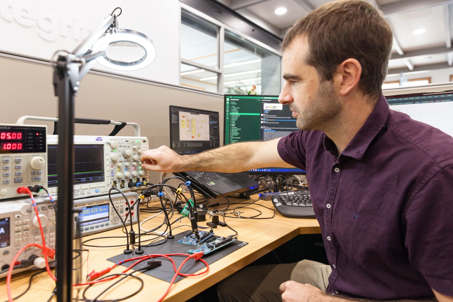 Engineer working on power optimization
