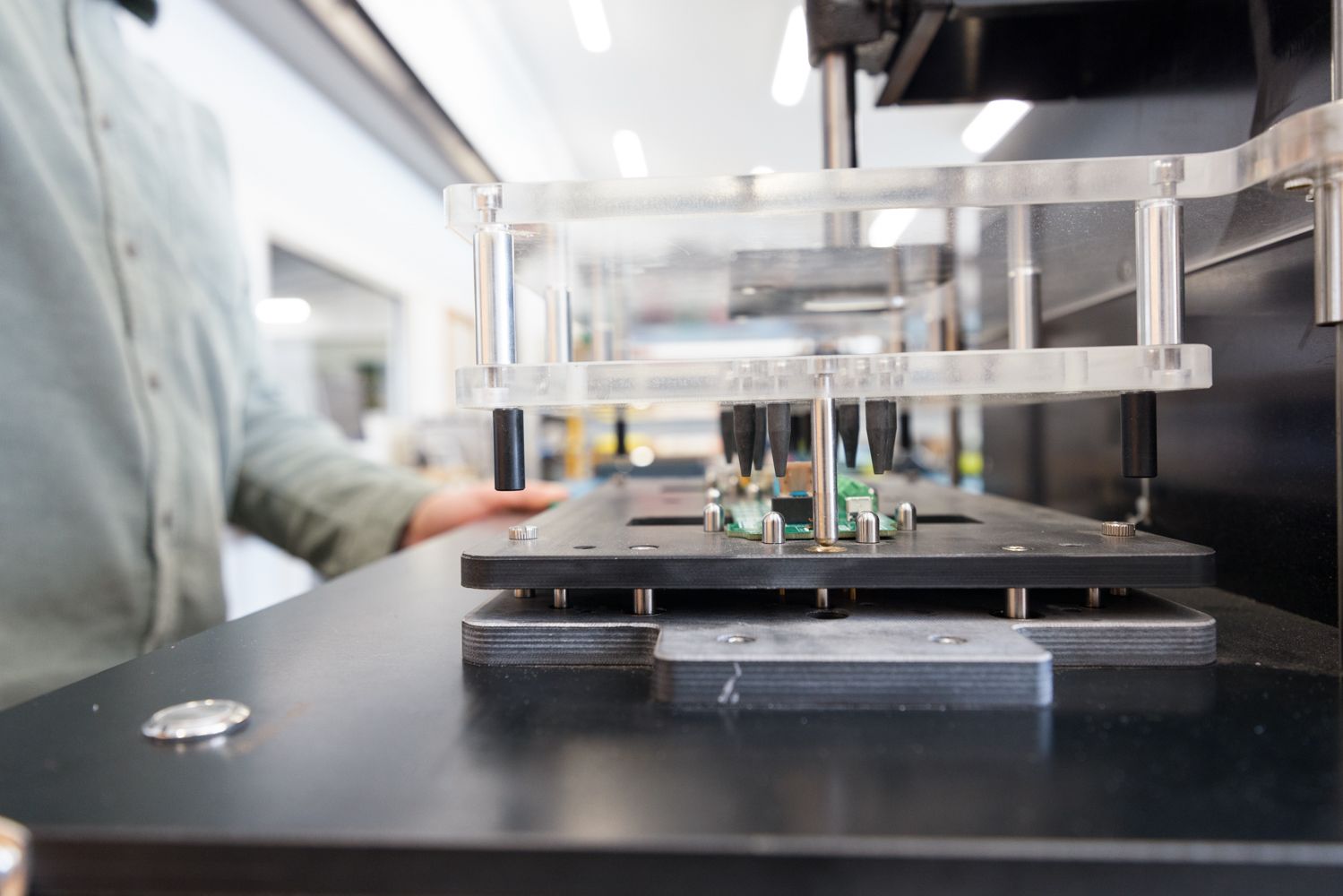 Factory test jig for PCB testing